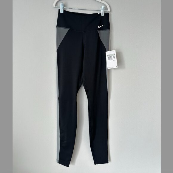 Nike Womens One Dri-Fit Mid Rise Training Leggings Colorblock - Picture 3 of 5